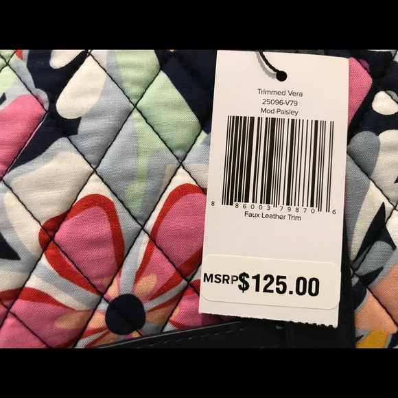 Vera Bradley Mod Paisley Trimmed Vera tote bag. - Picture 8 of 10